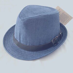 Blue Panama-Style Fedora Hat NWT – Simplicity Small